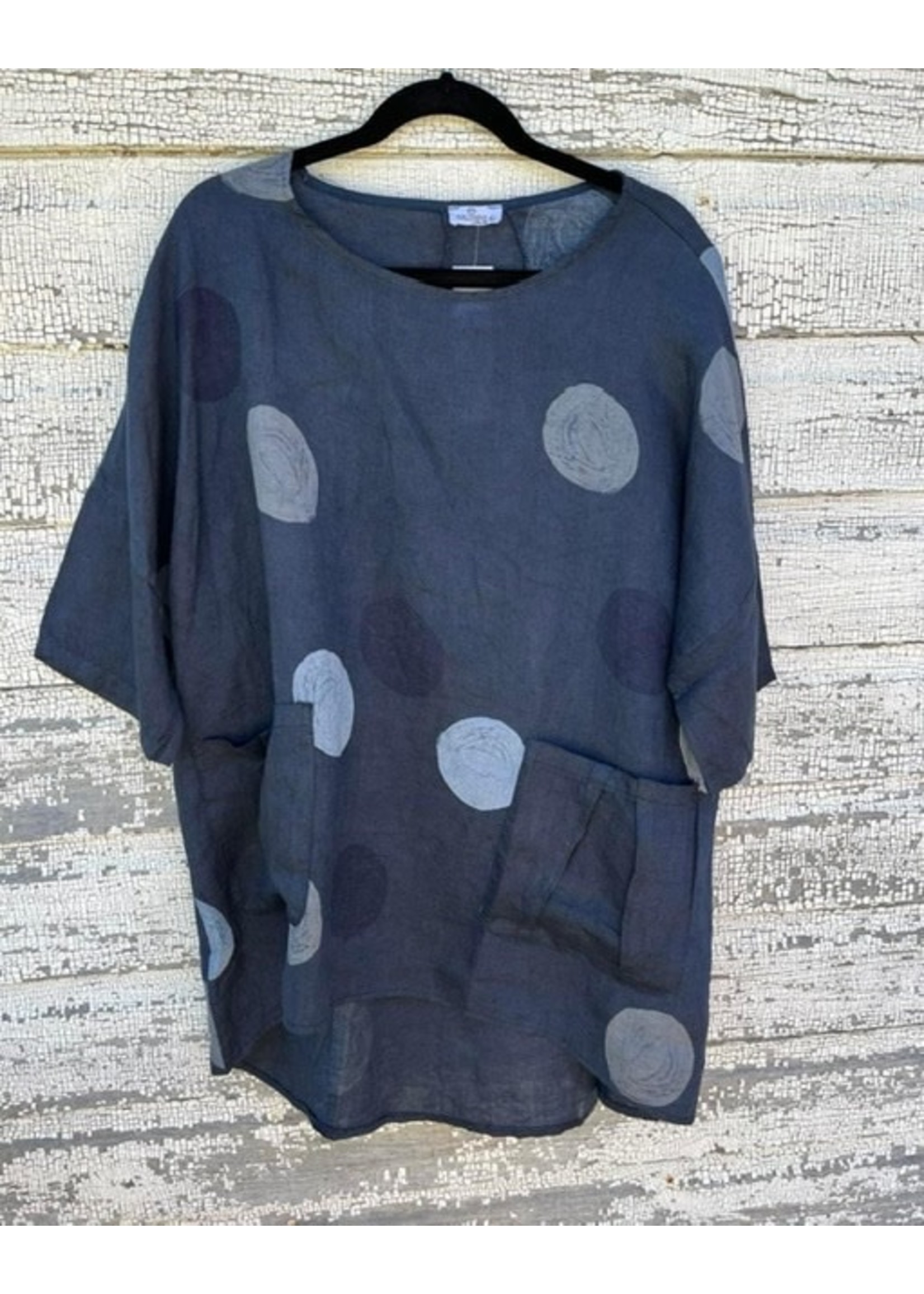 Pure Venice Linen Top - Dots