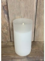 Frost Glass Holder with Moving LED Candle Flame