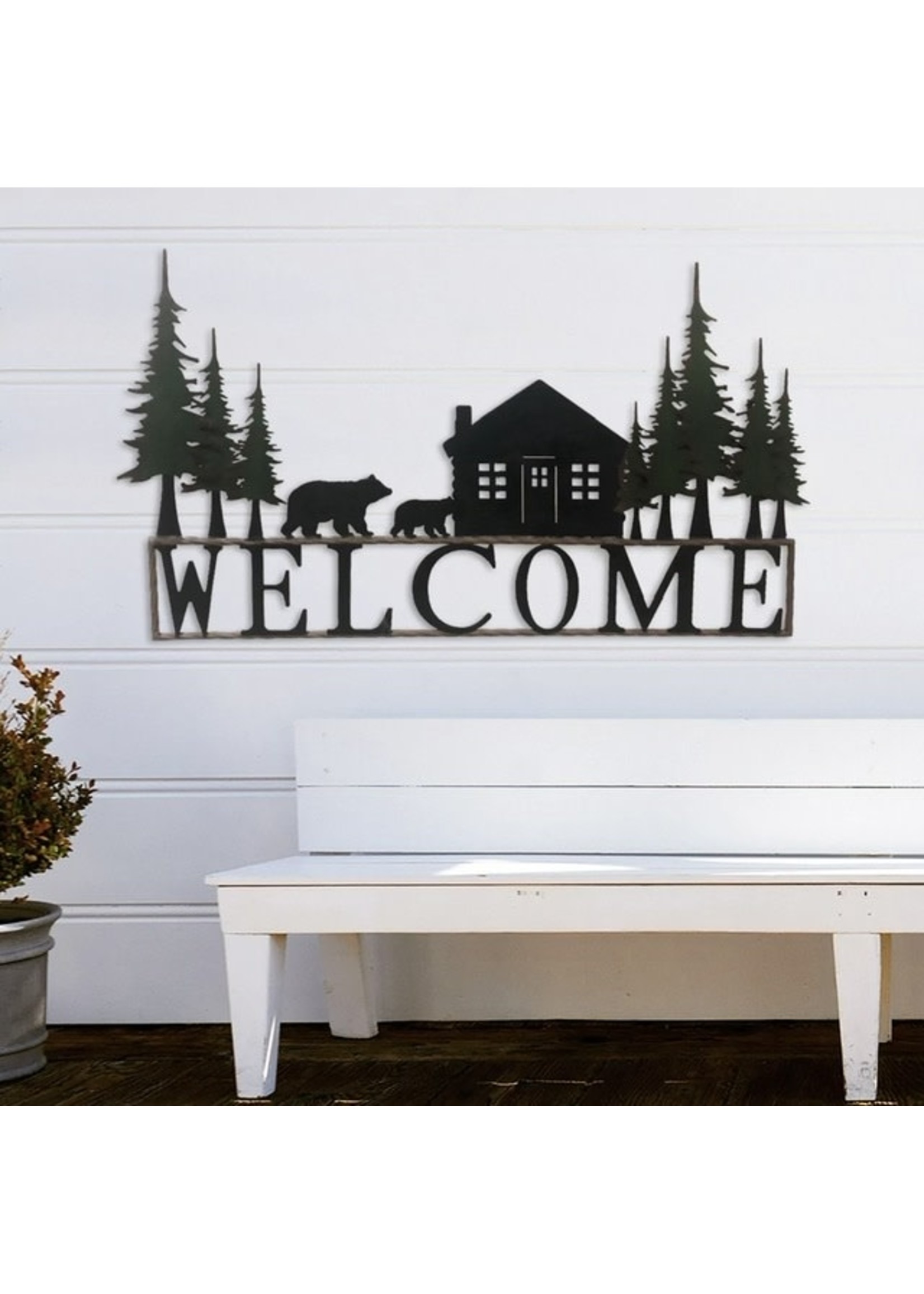 Cabin in the Woods Metal Welcome Wall Art - PICK UP ONLY