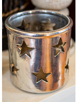Star Candle Holder Small Silver 4"