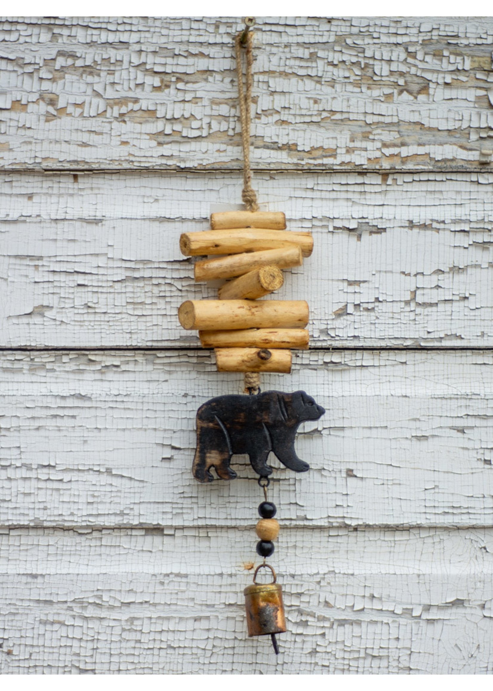 Black Bear Driftwood Bell Chime