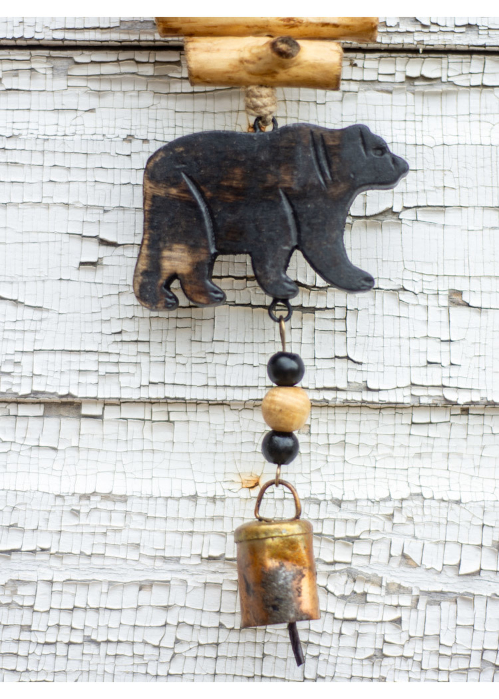 Black Bear Driftwood Bell Chime