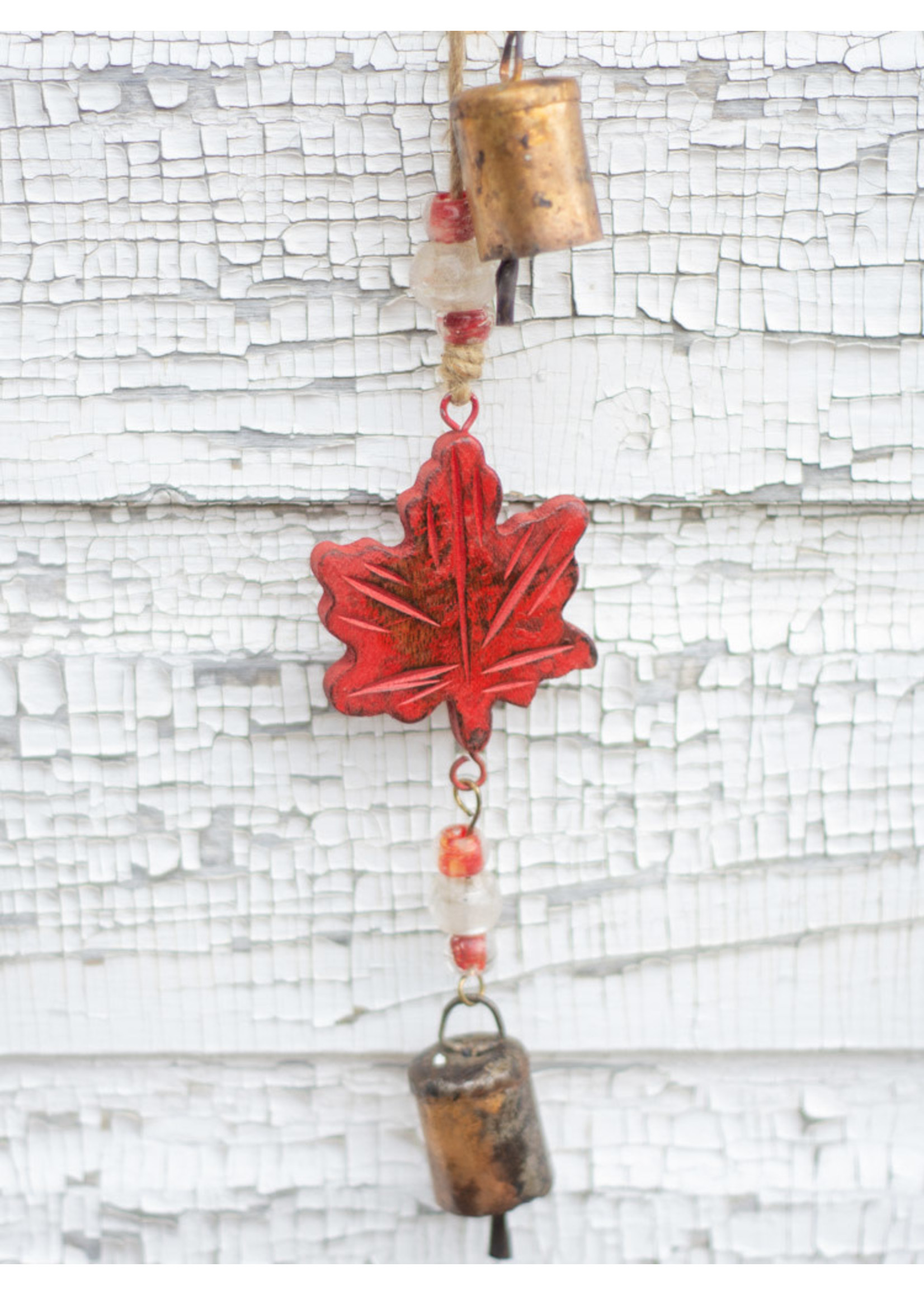 Canada Heart Mango Wood Bell Chime