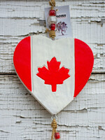 Canada Heart Mango Wood Bell Chime