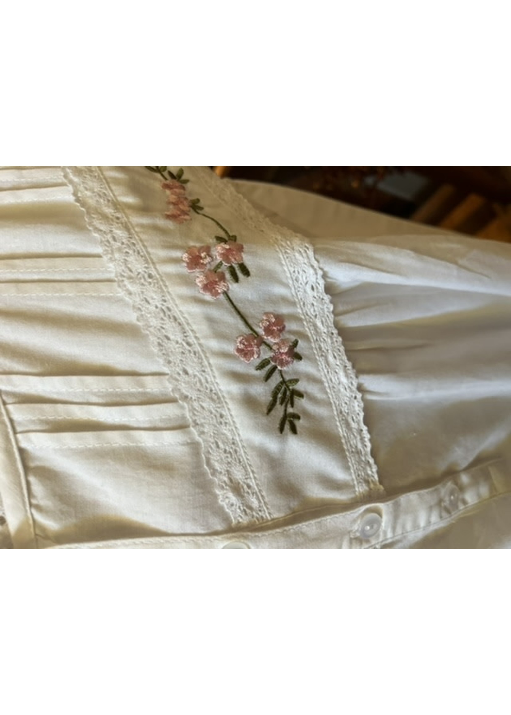 Nice n' Comfy Embroidered Nightgown with Pink Flowers