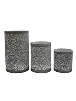 Shadow Cast Candle Holders - Grey - Set of 3