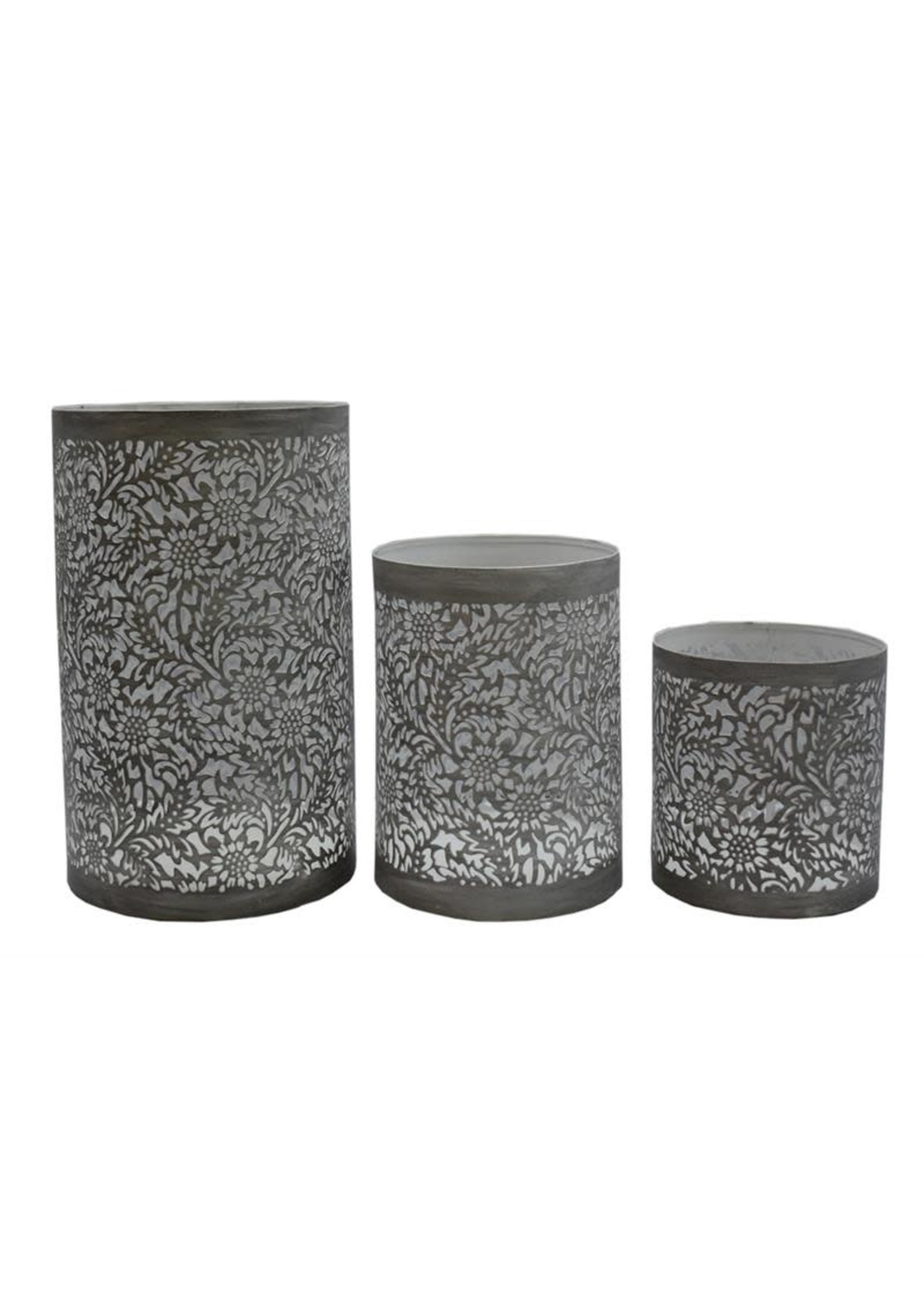 Shadow Cast Candle Holders - Grey - Set of 3