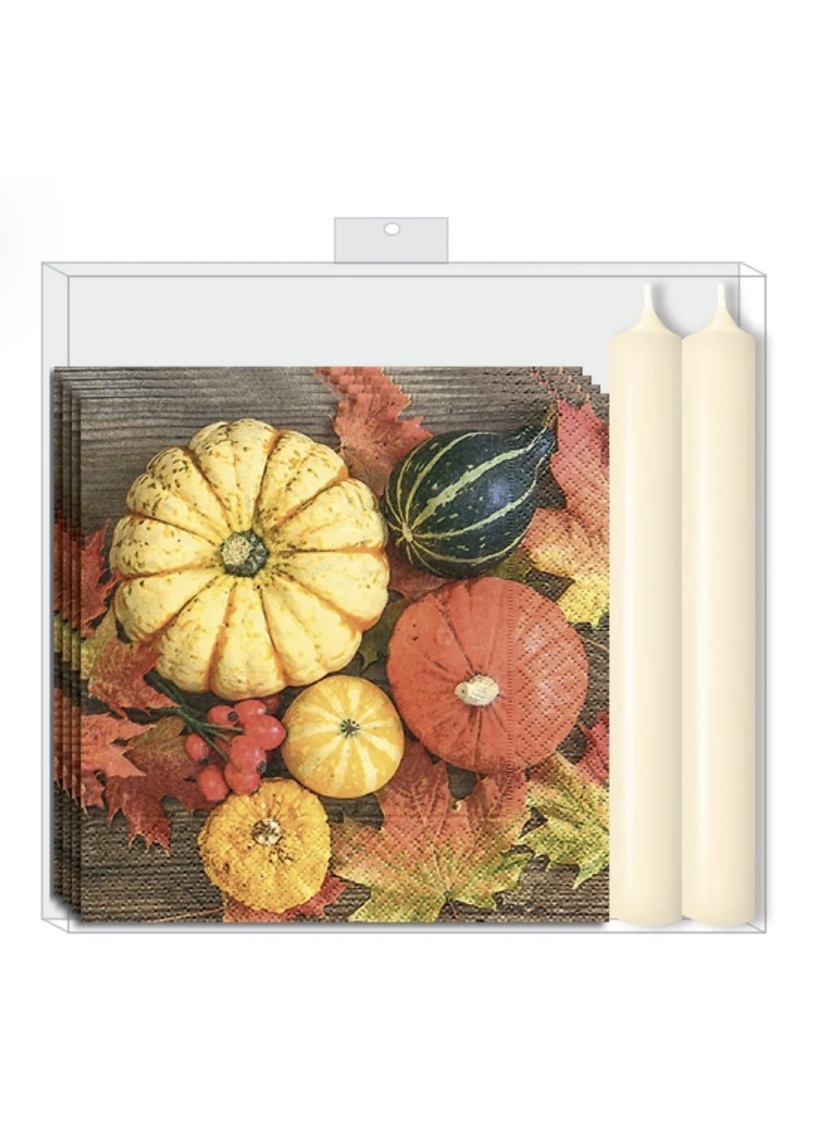 Pumpkin collection w/ ivory - Napkin Candle Gift Set