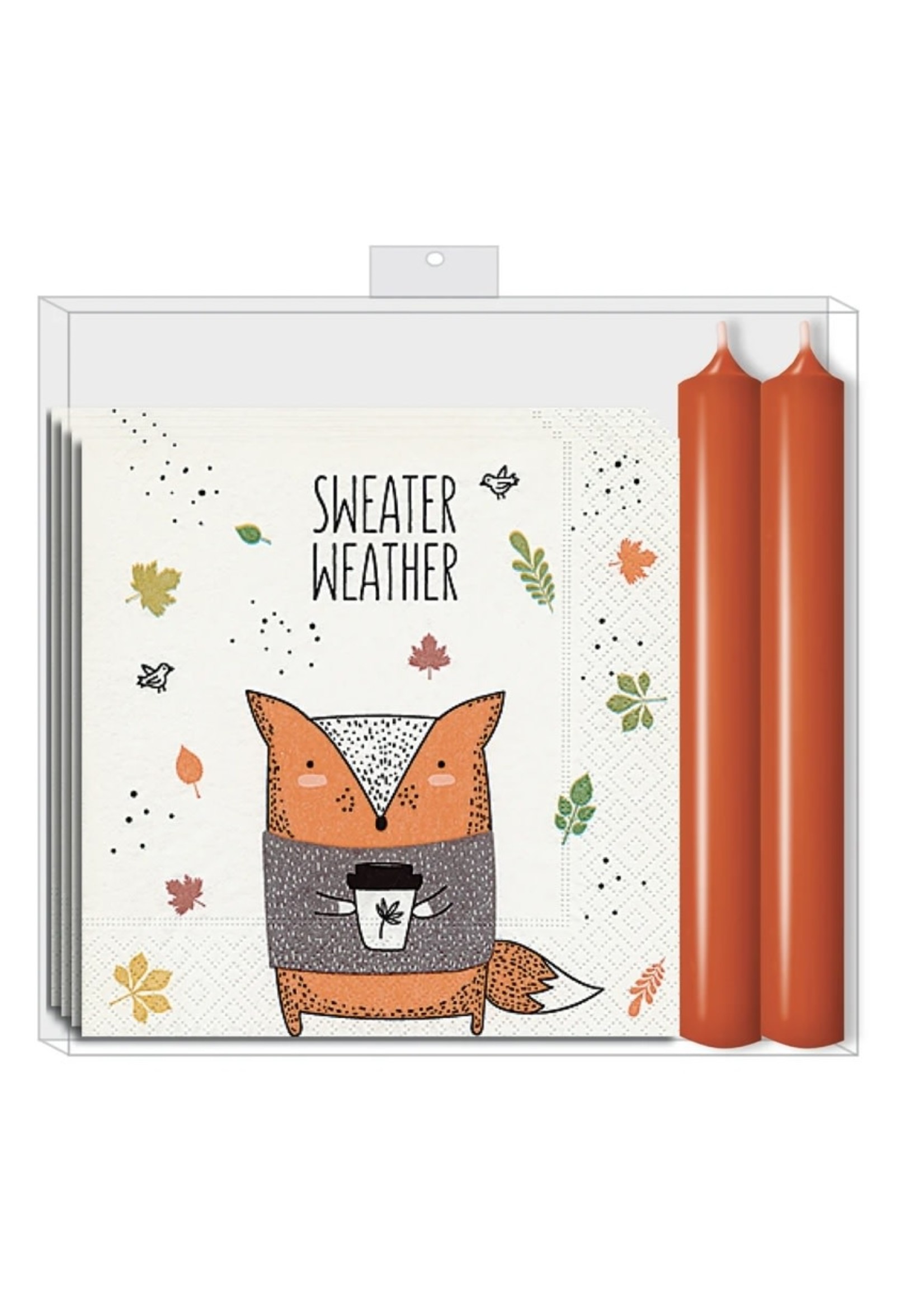 Sweater weather w/ terracotta - Napkin Candle Gift Set