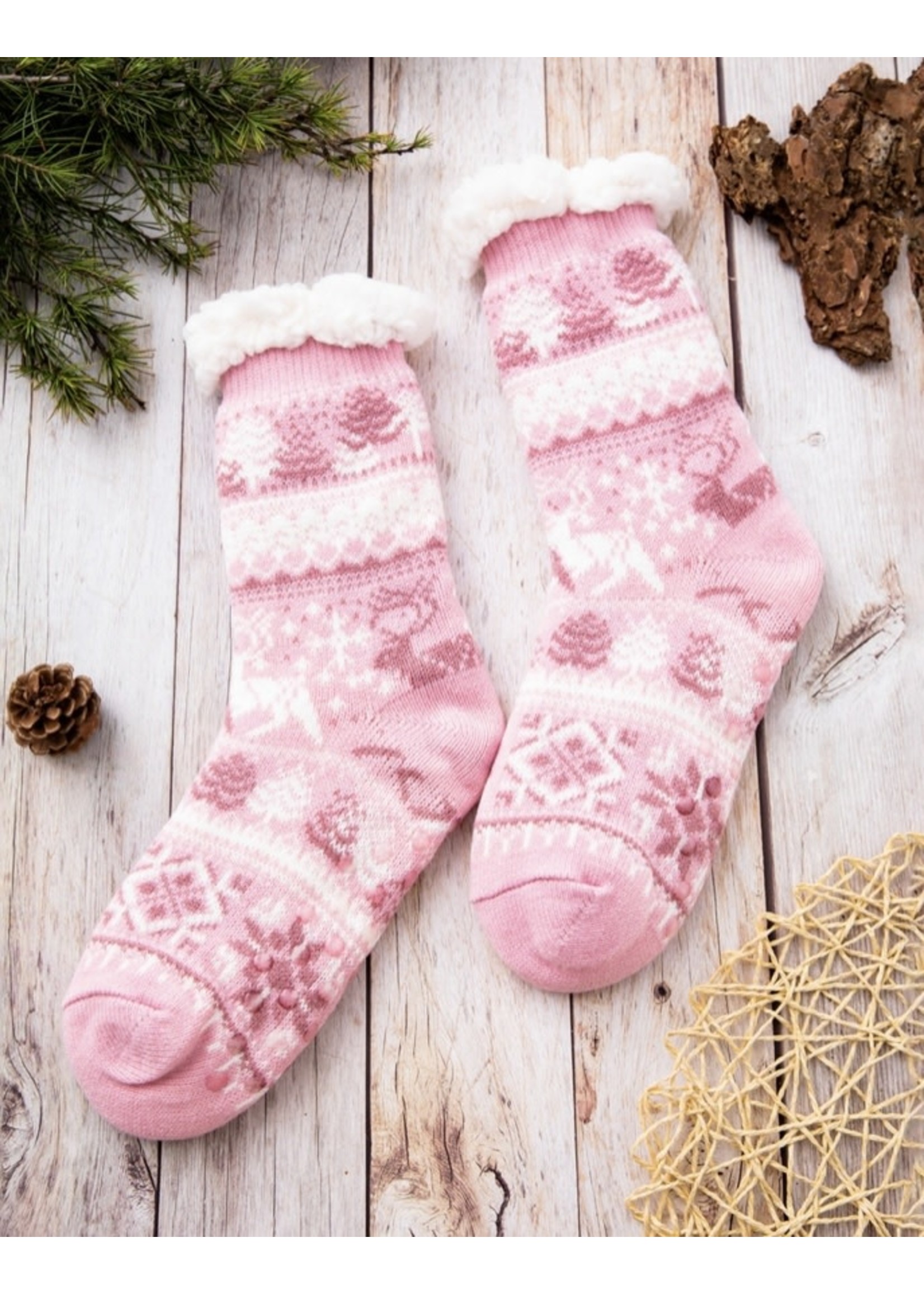 Fleece Socks - Ladies Pink