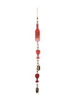 Mango Wood Bell Chimes - Wine Vintage Red 32"