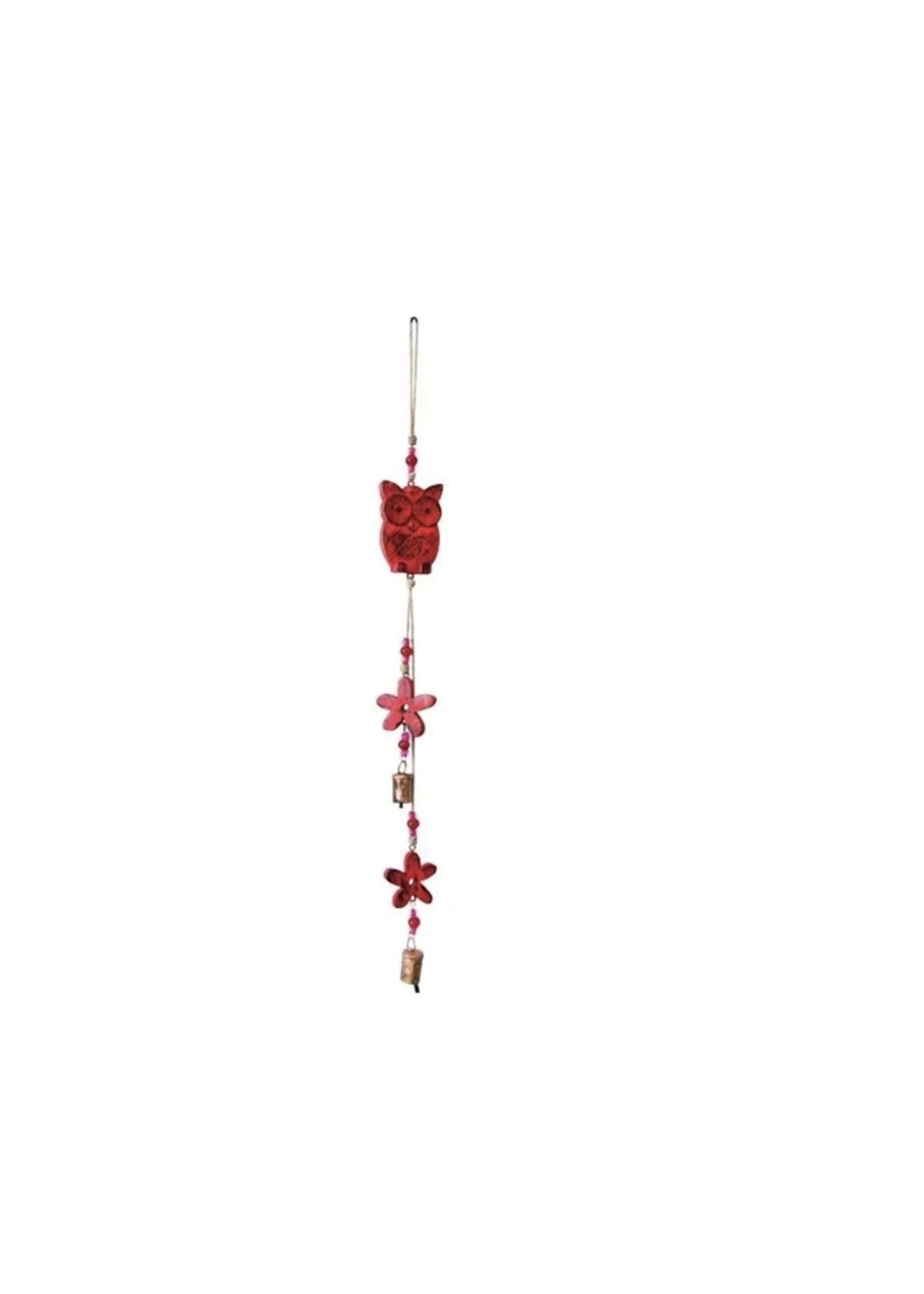 Red Owl Mango Wood Bell Chime