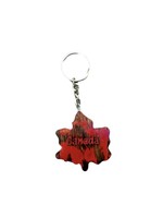 Mango Wood Keychain - Maple Leaf CANADA - Vintage Red