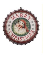 Merry Christmas Metal Bottle Cap Sign