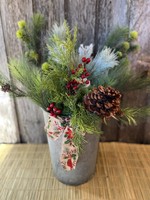 Vintage Sap Bucket Christmas Planter