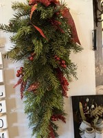 Christmas Real Touch Teardrop Swag/Wreath 28”