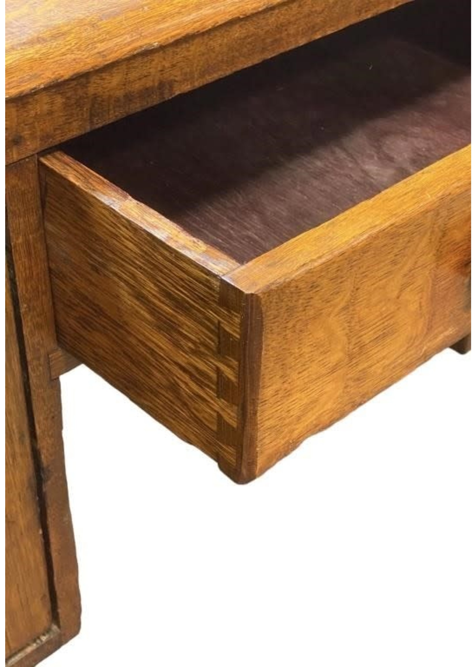 Solid Oak Kneehole Library Desk - PICK UP ONLY