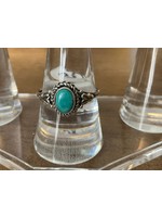 Monica Mehta Sterling Silver Ring set with Turquoise - SZ 10