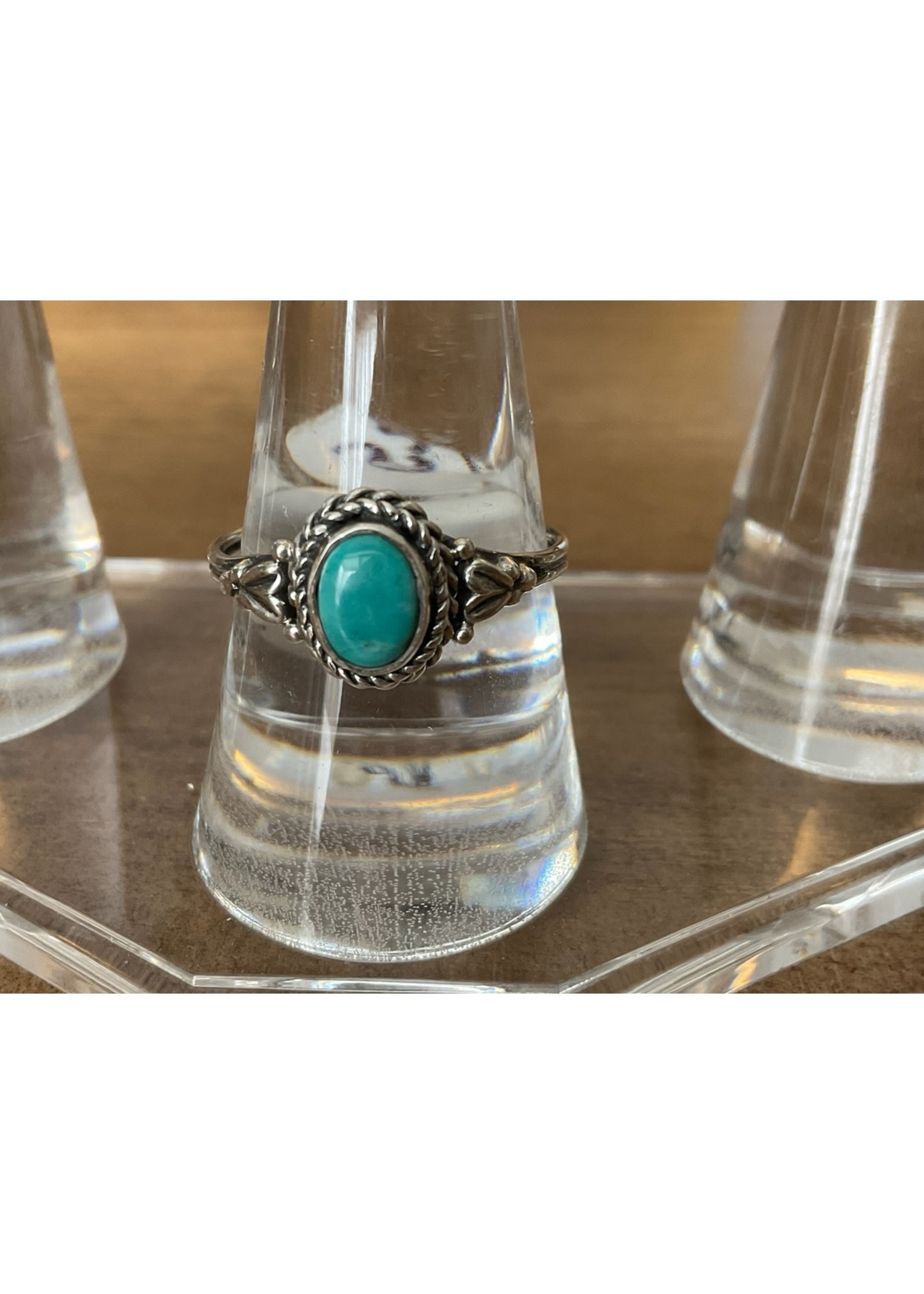 Monica Mehta Sterling Silver Ring set with Turquoise - SZ 10