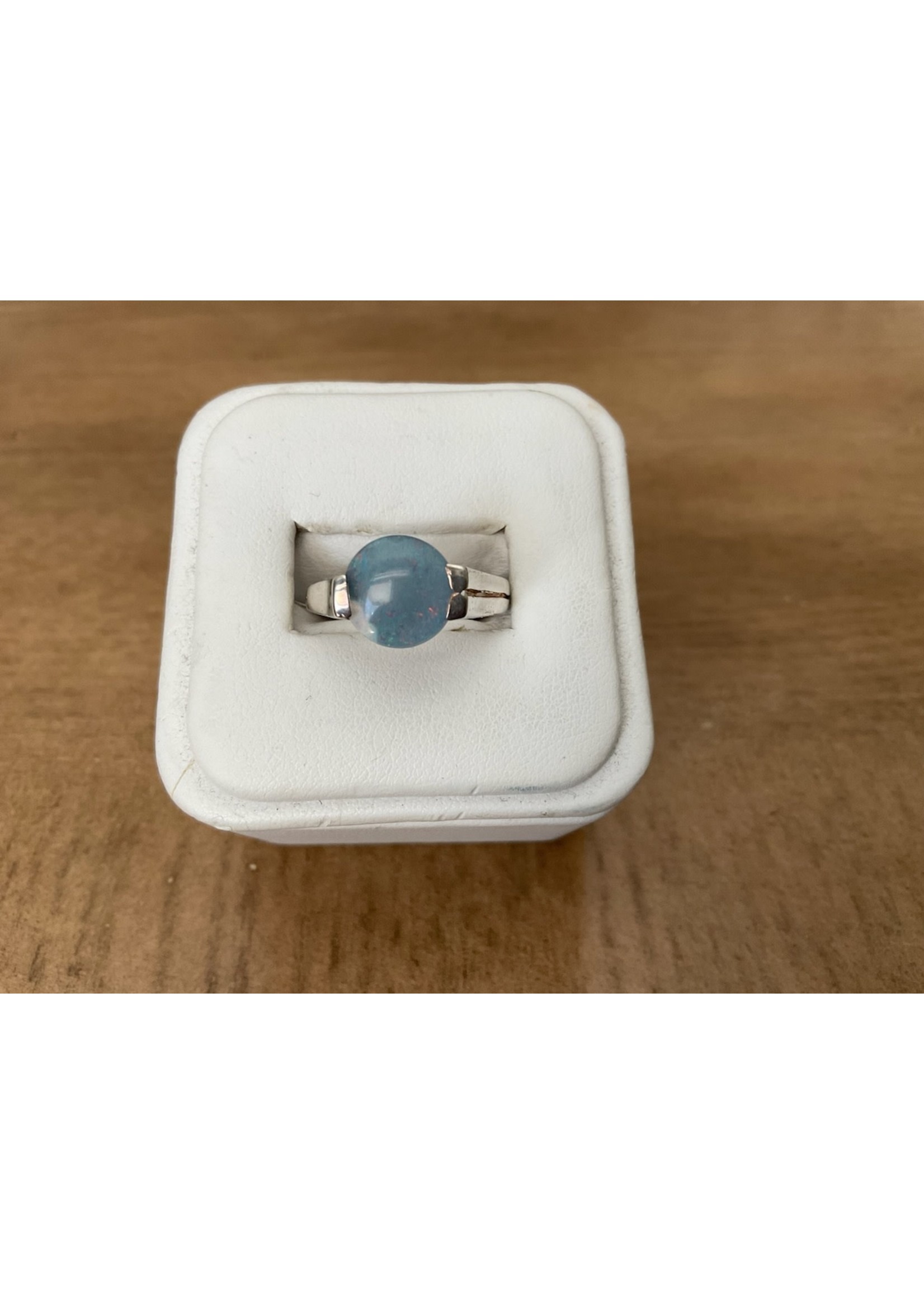 Sterling Silver Designer Opal Ring - SZ8