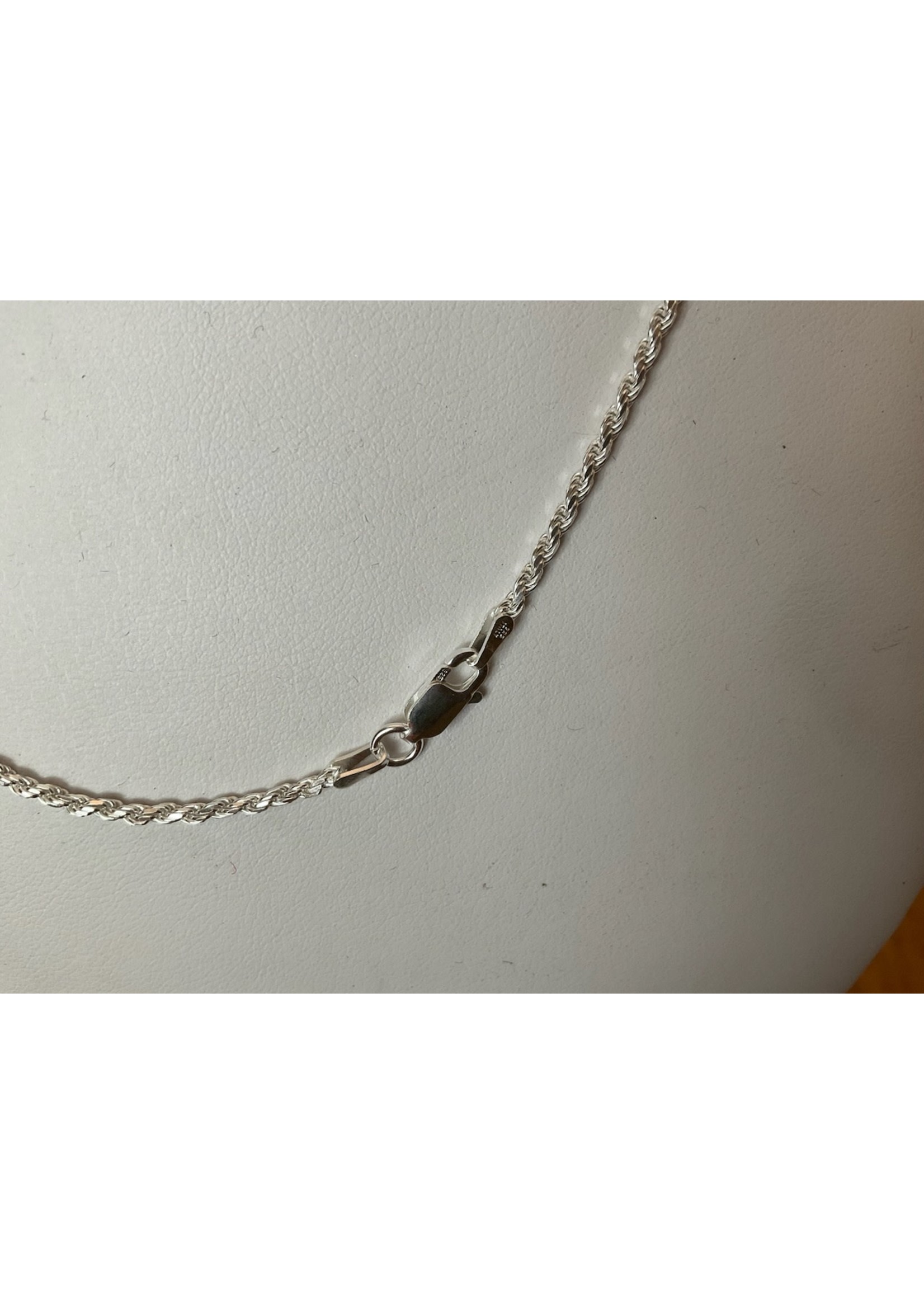 Rope Chain - Sterling Silver with Lobster Clasp - 22”