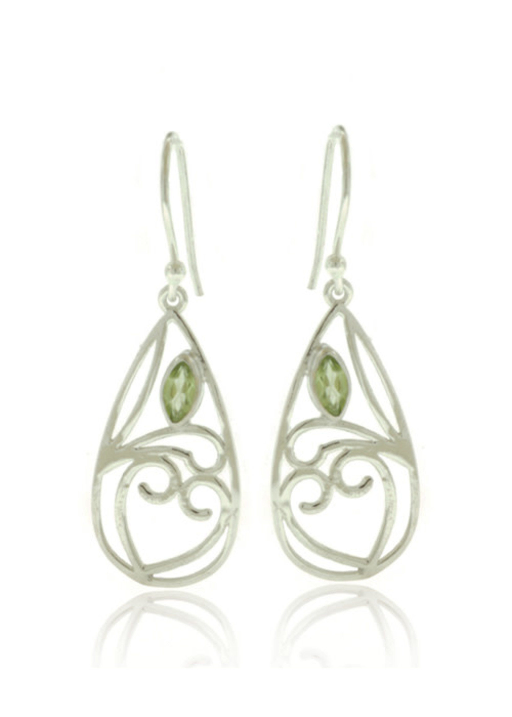 Sterling Silver Dangle Earrings with Peridot