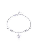 Sterling Silver Bracelet w Angel and Cubic Zirconia