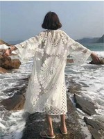 Lace Kimono W/ Flower Pattern