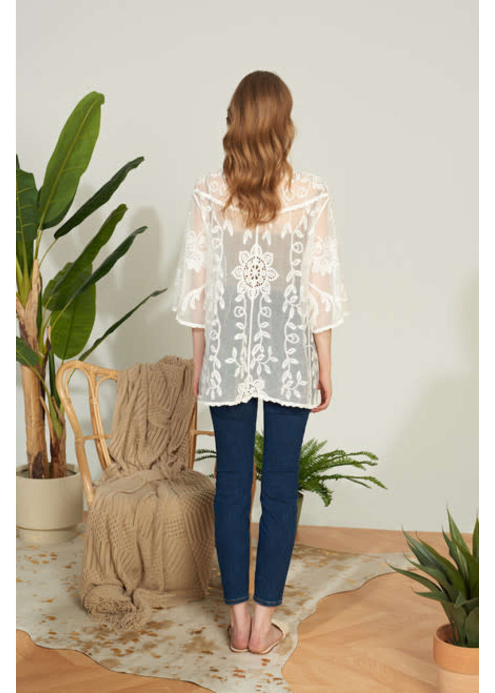 White Lace Top/Cover-Up