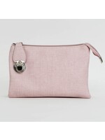X-Body Bag with Multi Pockets & Removable Adjustable Straps & Wristlet - Pink