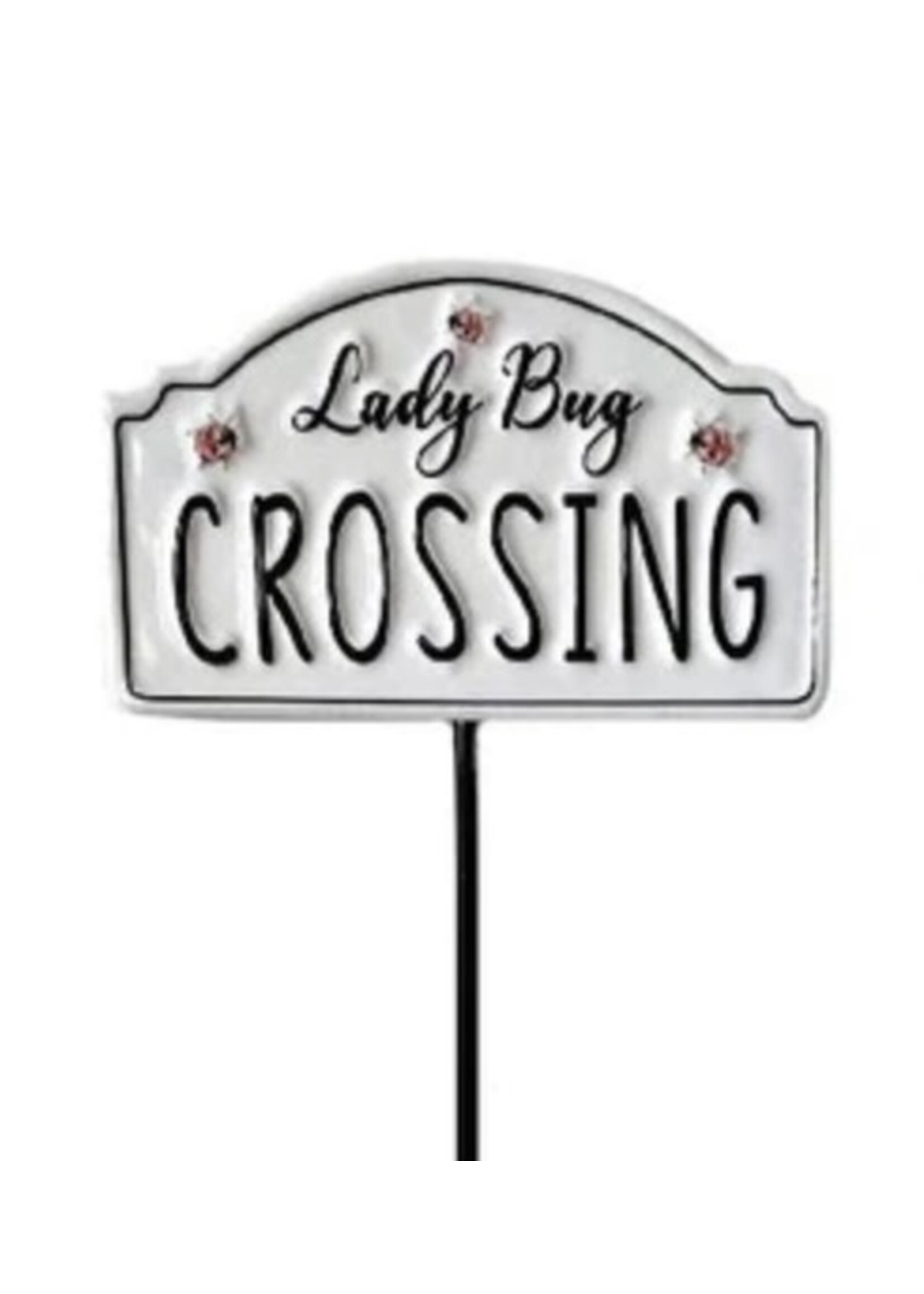 Lady Bug Crossing Garden Stake