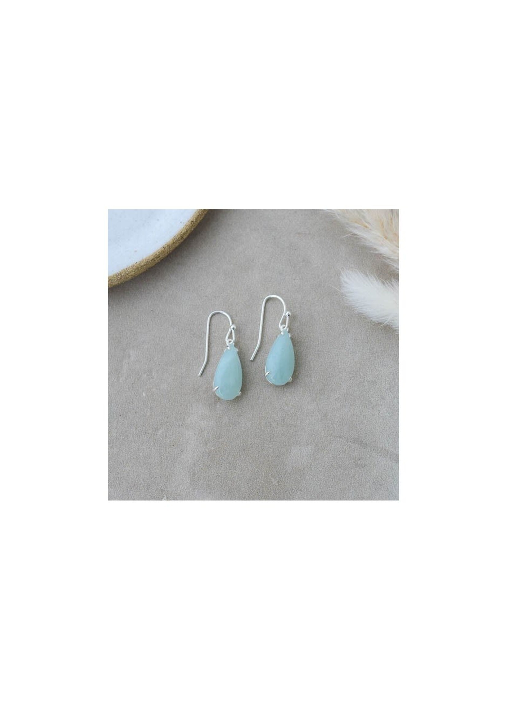 Glee Marmee Earrings - Silver/Amazonite