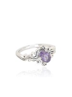 OVAL FACETED GEMSTONE RING SET IN STERLING SILVER 6 X 8 MM - Amethyst - Sz 9