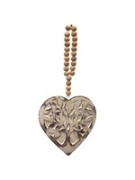 Mango Wood Heart with Beads - Tree of Life 6"