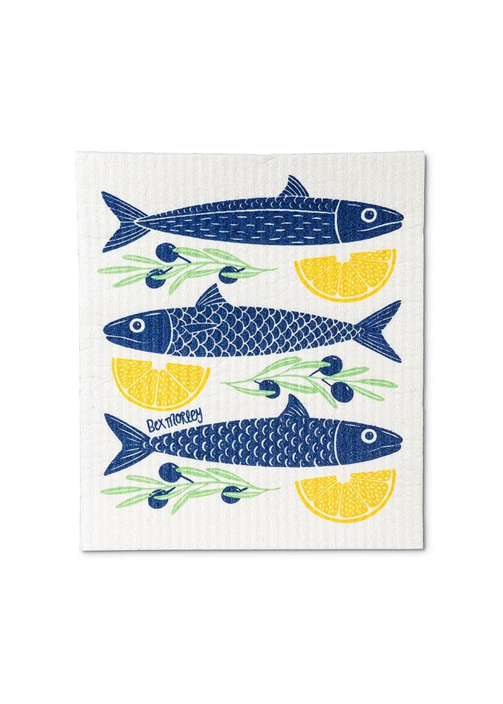 Fish & Lemons Dish Cloth. Set of 2