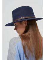 Navy Fedora with Hat Band