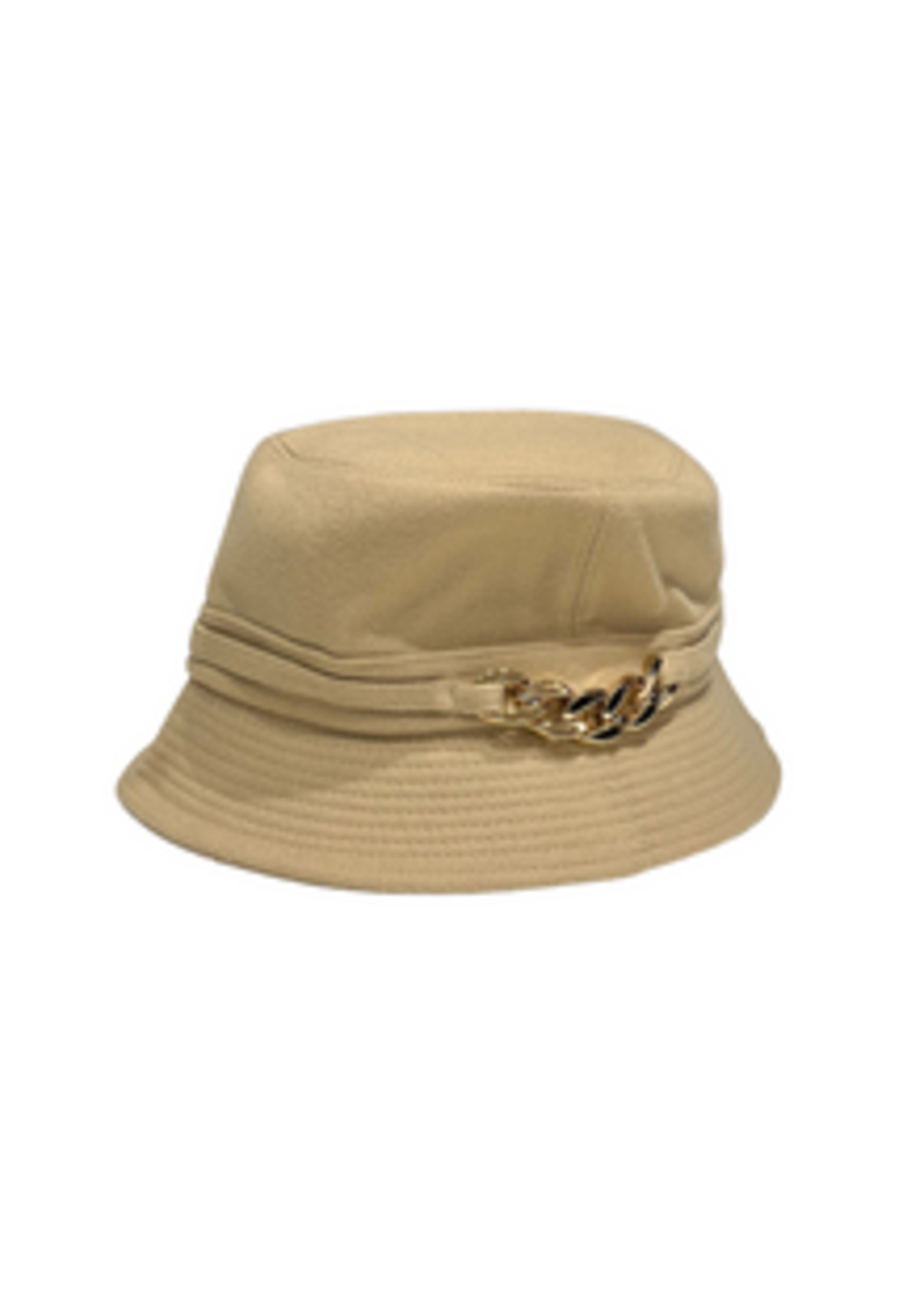 Bucket Hat - Beige w Chain Embellishment