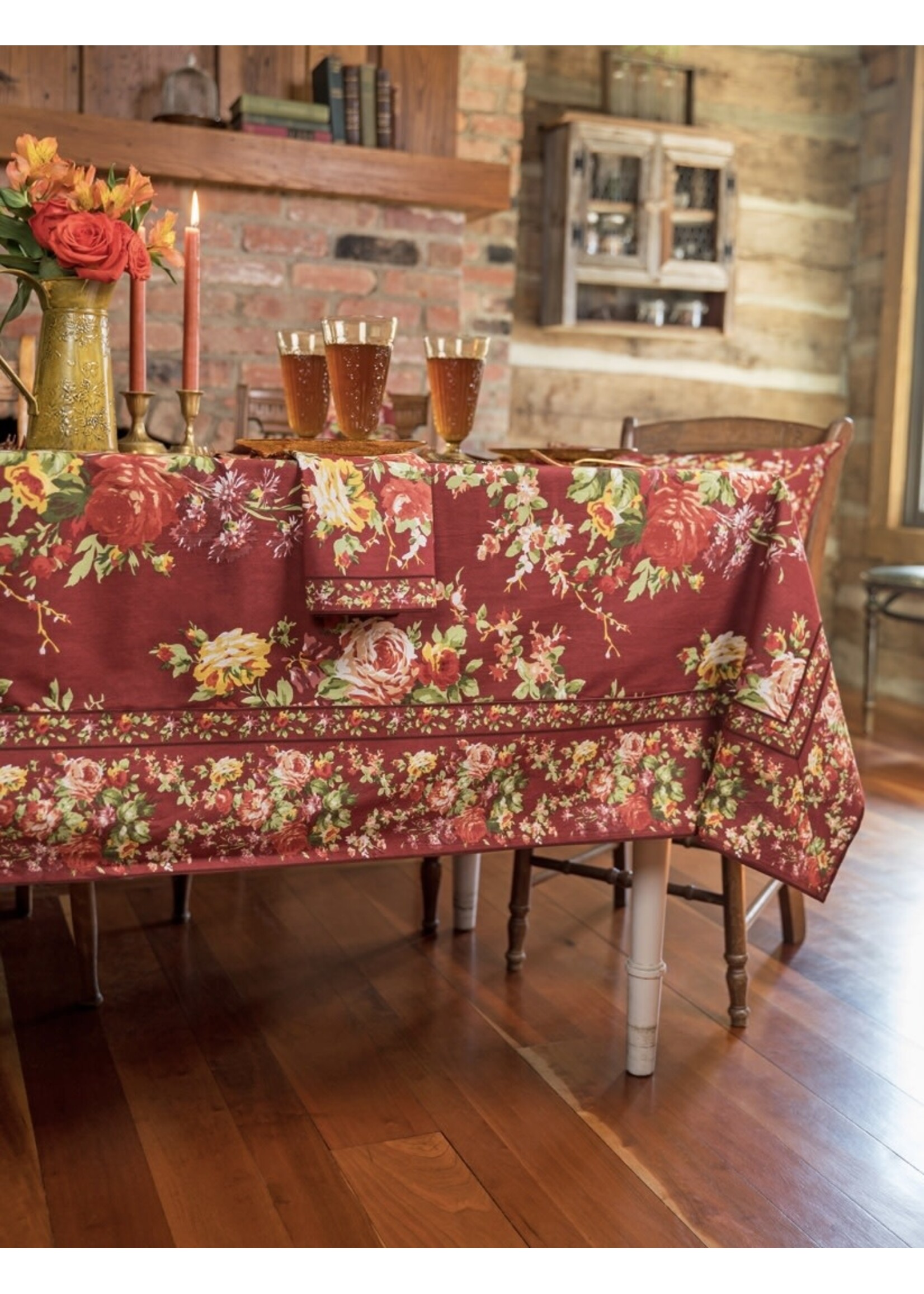April Cornell Cottage Rose Tablecloth - Autumn