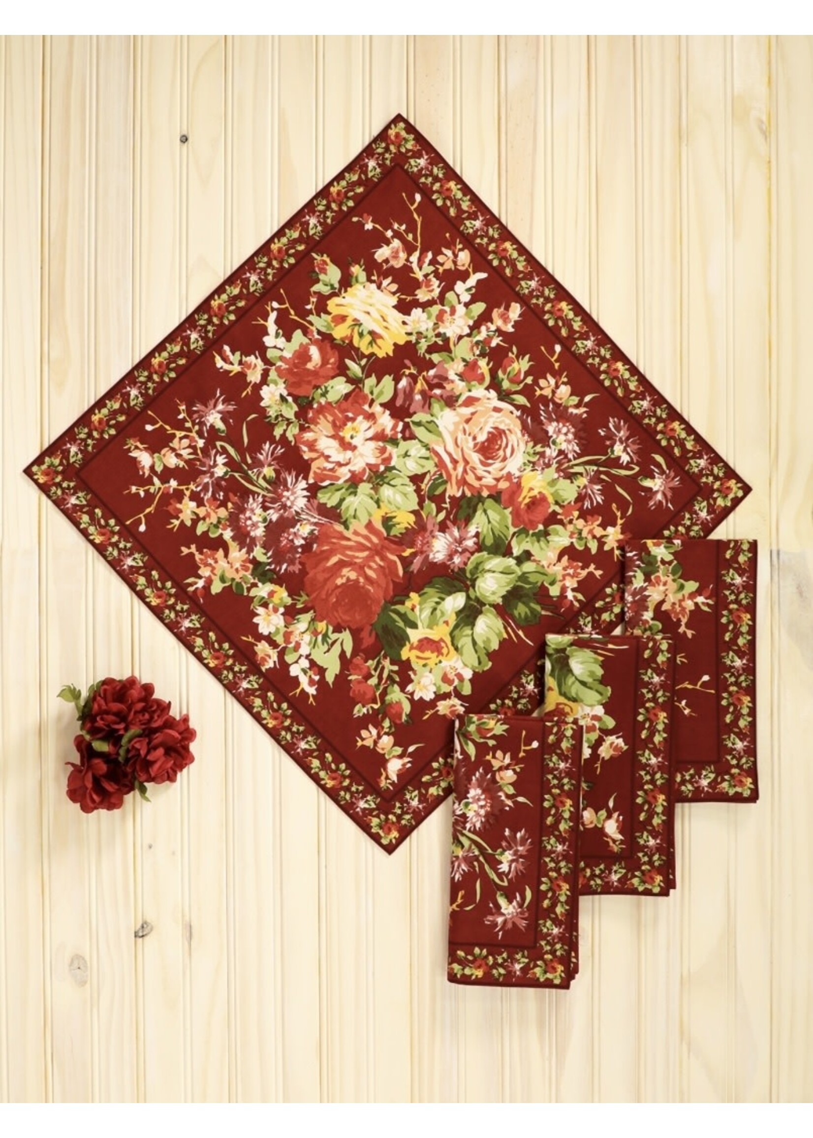 April Cornell Cottage Rose Napkin Set of 4 - Autumn