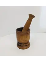 Hand Turned Wooden Mortar & Pestle Set - PICK UP ONLY