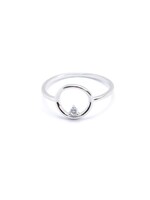 STERLING SILVER CZ RING RHODIUM PLATED.