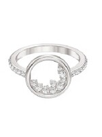 STERLING SILVER RHODIUM PLATED CZ RINGS.