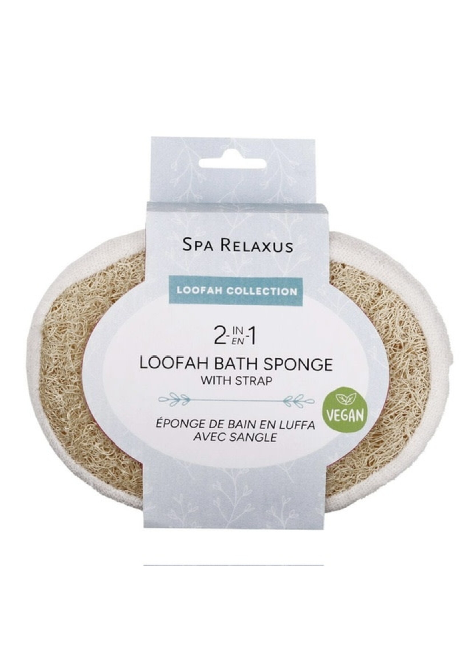 Spa Relaxus Vegan 2-IN-1 Loofah Bath Sponge With Strap