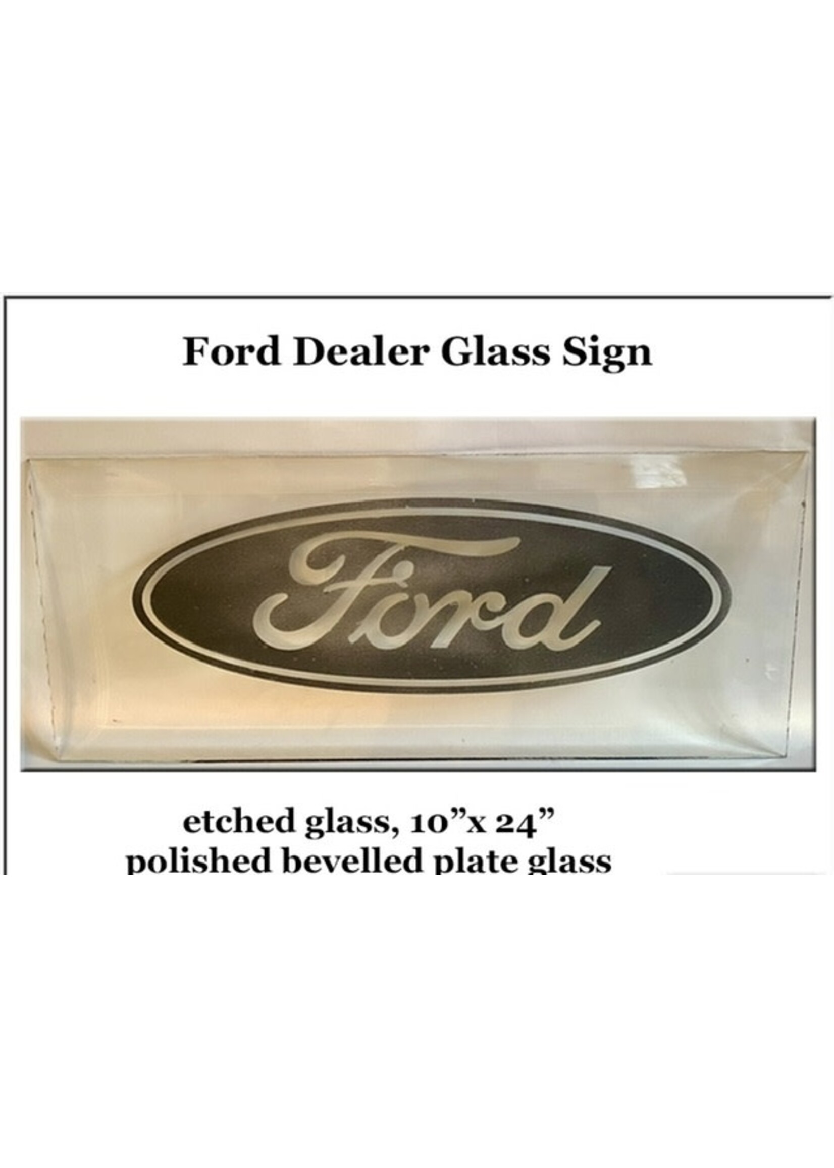 FORD - Etched Bevelled Glass Dealer Sign
