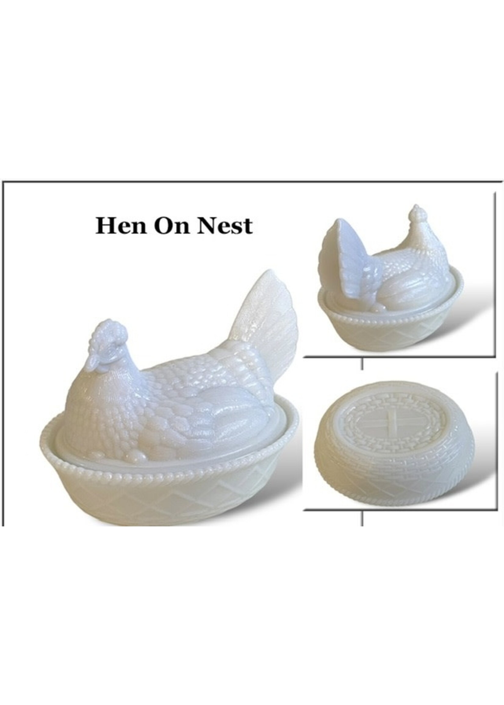Vintage Milk Glass - Hen On Nest