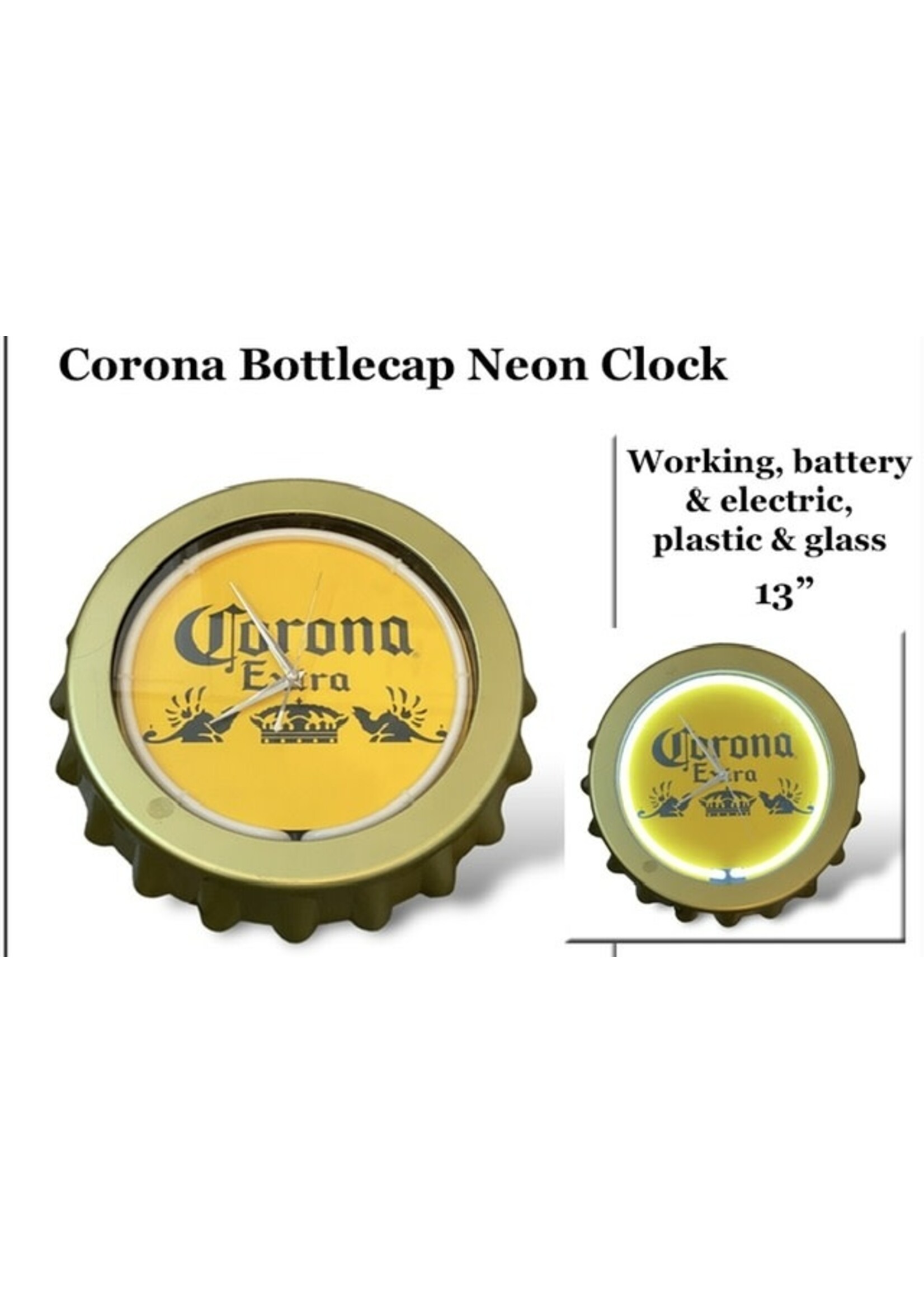 Vintage - Corona Neon Bottlecap Clock