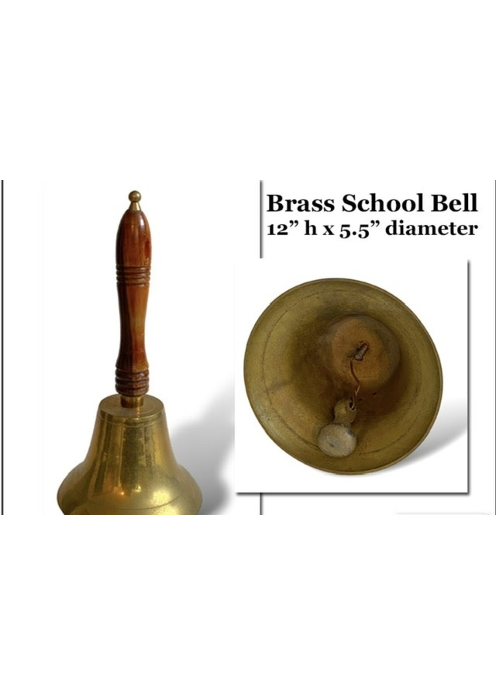 Vintage Brass School Bell - Large