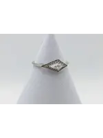 Art Deco superior Framed Sterling Silver CZ Ring - SZ 10