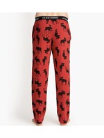 Little Blue House Moose On Red Men's Jersey Pajama Pants