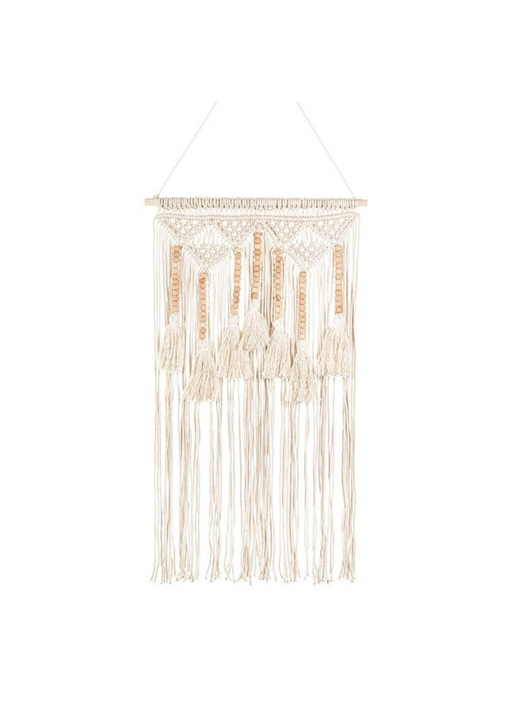 Fringed Wall Hanging w/Beads and Tassels-30"H